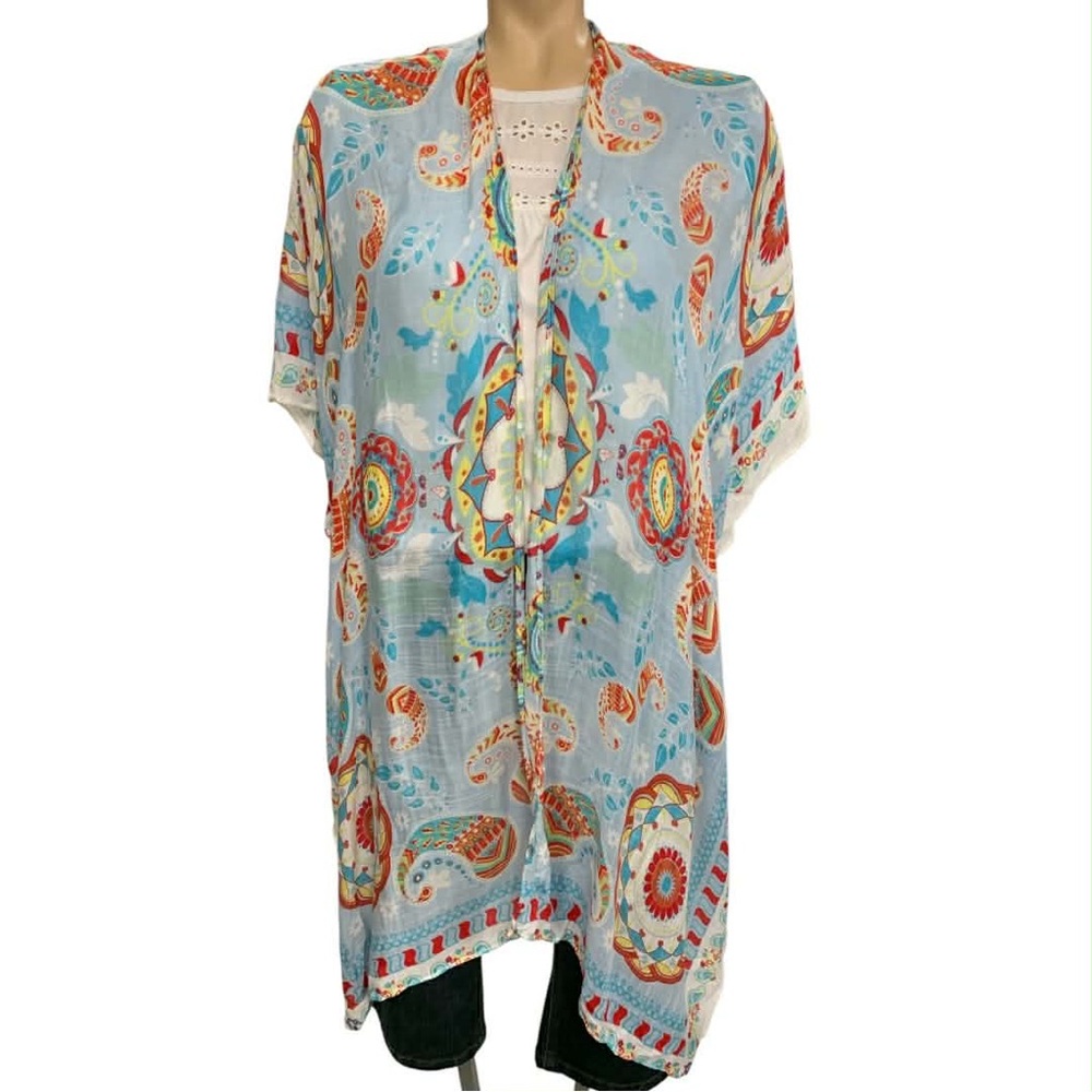 Colorful Paisley Kimono Cardigan Size O/S